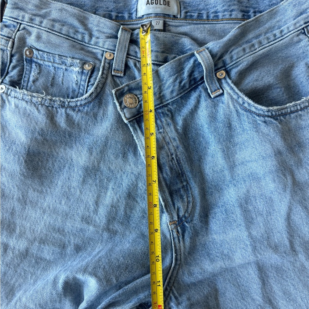 AGOLDE Women's Criss Cross Straight Leg Jeans in Medium Wash Blue Sz 27 - Picture 6 of 10